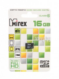 Фото 16Gb - Mirex - Micro Secure Digital HC Class 10 13612-MC10SD16