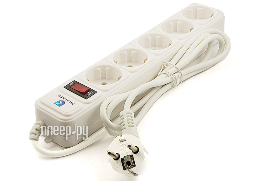 Сетевой фильтр Krauler 5 розеток 1.5м Black KR-5-1,5M (B/PE) Сетевой фильтр Krauler 5 розеток 1.5м Black KR-5-1,5M (B/PE)