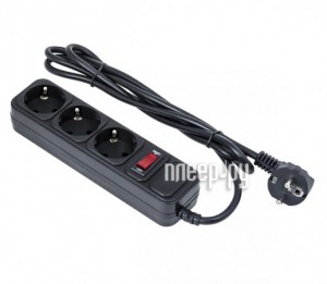 Фото Сетевой фильтр ExeGate SP-3-3B 3 Sockets 3m Black 221179