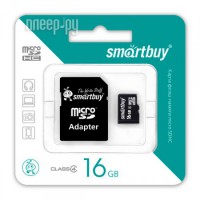 Фото 16Gb - SmartBuy Micro Secure Digital HC Class 10 SB16GBSDCL10-01 с переходником под SD (Оригинальная!)