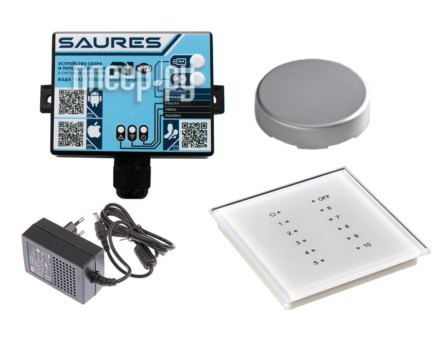 Wi fi датчики протечки воды. Контроллер Saures r1. Saures датчик температуры. Беспроводные датчики для системы теплого пола. Счетчик воды Saures.