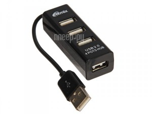 Фото Хаб USB Ritmix CR-2402 USB 4-ports Black