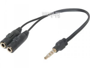 Фото Defender Headset 3.5mm Jack 4pin - 2x3.5mm Jack 15cm 63012