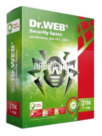 Фото Dr.Web Security Space Pro 2Dt 1 year BHW-B-12M-2-A3 / AHW-B-12M-2-A2