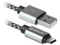 Фото Defender USB09-03T Pro USB2.0 AM - Type-C 1.0m 2.1A White 87815