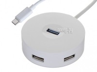 Фото Хаб USB Baseus Round Box USB Type-C - USB 3.0x1 + USB 2.0x3 25cm White CAHUB-G02