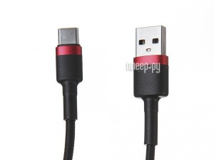 Фото Baseus Cafule USB - USB Type-C 3A 50cm Red-Black CATKLF-A91