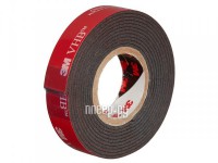 Фото Клейкая лента 3M VHB5952F Двусторонняя монтажная на вспененной основе 12mm x 1.5m Black