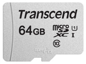 Фото 64Gb - Transcend 300S MicroSDHC Class 10 UHS-I TS64GUSD300S