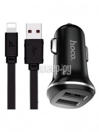 Фото Hoco Z1 2xUSB 5V 2.1A + USB - Lightning Black 115922