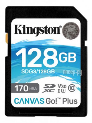 Фото 128Gb - Kingston SDHC 170R C10 UHS-I U3 V30 Canvas Go Plus SDG3/128GB (Оригинальная!)
