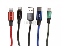 Фото Baseus Fast 4-in-1 Cable USB - 2xLightning / Type-C / MicroUSB 3.5A 1.2m CA1T4-A01