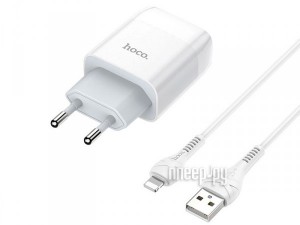Фото Hoco C72A 1USB/5V/2.1A + Lightning White 114043