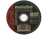 Фото Metabo SP-Novorapid 125x1.6x22.2mm RU отрезной для нержавеющей стали 617178000