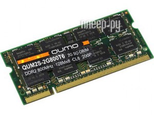 Фото Qumo DDR2 SO-DIMM 800MHz PC-6400 CL6 - 2Gb QUM2S-2G800T6