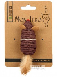 Фото Игрушка для кошек Mon Tero Эко Мышь с перьями с кошачьей мятой Purple 51496