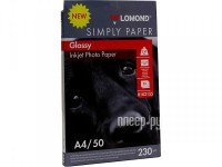 Фото Lomond Simply A4 230g/m2 глянцевая 50 листов 0102155