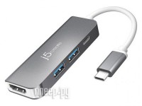 Фото Мульти-адаптер J5create USB-C - HDMI / USB Type-A 3.0 / Power Delivery JCD371