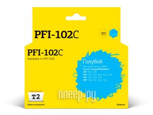 Фото T2 IC-CPFI-102C Cyan для Canon imagePROGRAF iPF-500/510/600/605/610/650/655/700/710/720/750/755/760/765