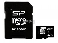 Фото 32Gb - Silicon Power Elite MicroSDHC Class 10 UHS-I SP032GBSTHBU1V10SP с переходником под SD (Оригинальная!)
