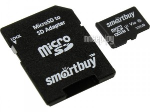 Фото 32Gb - SmartBuy MicroSD Class 10 Pro UHS-I U3 SB32GBSDCL10U3L-01 с адаптером SD (Оригинальная!)