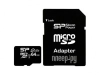 Фото 64Gb - Silicon Power MicroSD Class 10 Elite UHS-I SP064GBSTXBU1V10SP с адаптером SD (Оригинальная!)