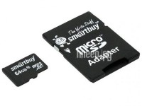 Фото 64Gb - SmartBuy MicroSD Class 10 SB64GBSDCL10-01LE с адаптером SD (Оригинальная!)