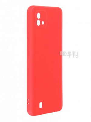 Фото Чехол DF для Realme C20 с микрофиброй Silicone Red rmOriginal-10