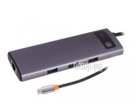 Фото Хаб USB Baseus Metal Gleam Series 8-in-1 Multifunctional Type-C HUB Docking Station Grey CAHUB-CV0G