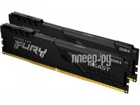 Фото Kingston Fury Black DDR4 DIMM 2666Mhz PC21300 CL16 - 32Gb Kit (2x16Gb) KF426C16BB1K2/32