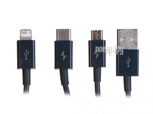 Фото Baseus Superior USB - MicroUSB/Lightning/Type-C 3.5A 1.5m Blue CAMLTYS-03