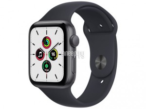 Фото APPLE Watch SE 44mm Space Grey Aluminium Case with Midnight Sport Band MKQ63