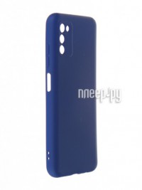 Фото Чехол DF для Samsung Galaxy A03s с микрофиброй Silicone Blue sOriginal-26
