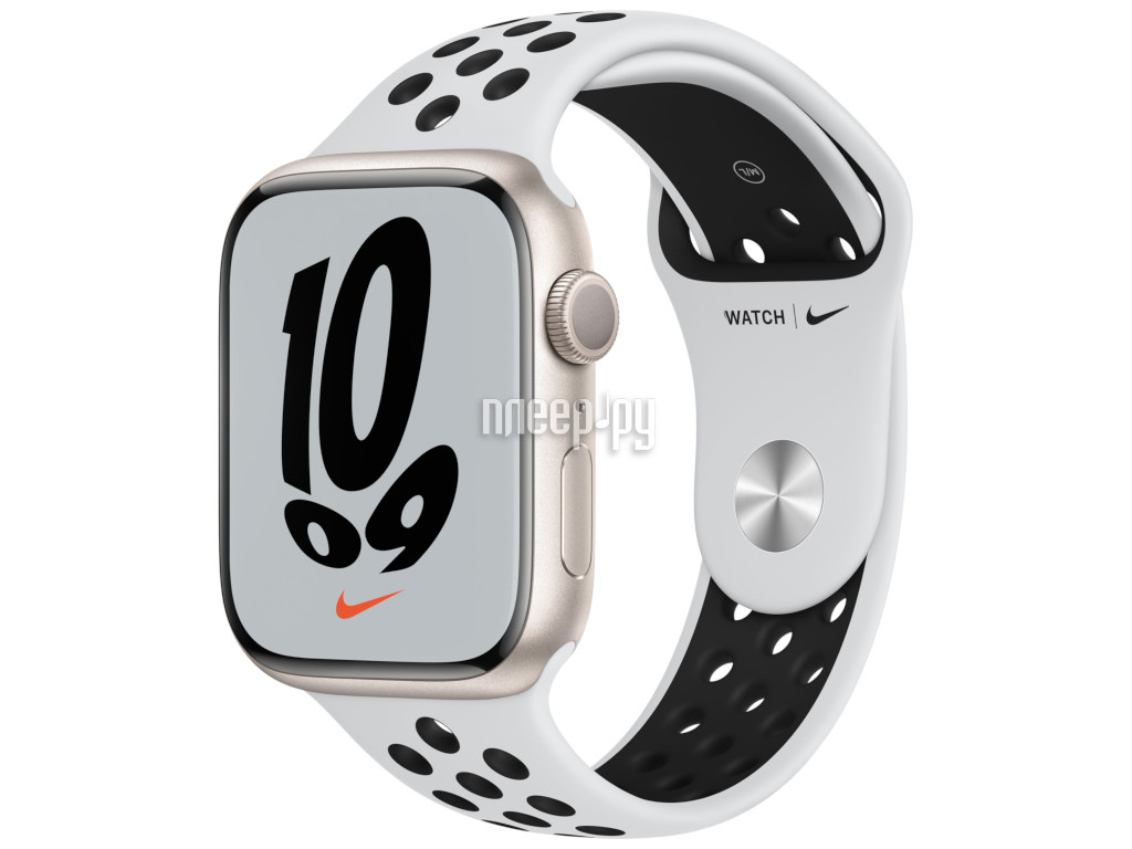 Купить APPLE Watch Nike Series 7 45mm Starlight Aluminium Case with Pure  Platinum/Black Nike Sport Band MKNA3 по низкой цене в Москве | Интернет  магазин Плеер.ру