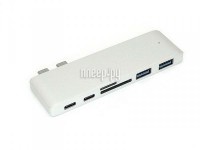 Фото Адаптер Vbparts для APPLE MacBook Type-C - 2xUSB 3.0 + 2xType-C + SD/TF Silver 075348
