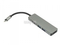 Фото Адаптер Vbparts для APPLE MacBook Type-C - HDMI/2xUSB 3.0 + SD/TF Silver 075357