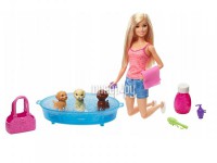 Фото Mattel Barbie Купание щенков с куклой Барби, питомцами и ванной GDJ37
