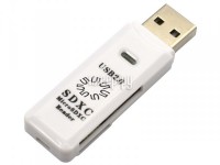 Фото Карт-ридер 5bites USB 2.0 / SD / TF / USB Plug RE2-100WH