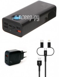 Фото Baseus Power Bank Amblight Digital Display Quick Charge 30000mAh Black PPLG-A01 Выгодный набор + подарок серт. 200Р!!!