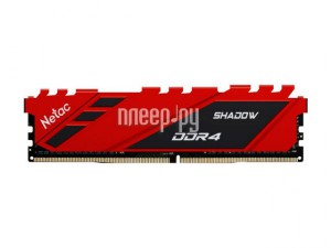Фото Netac Shadow DDR4 DIMM 3200Mhz PC25600 CL16 - 8Gb  Red NTSDD4P32SP-08R