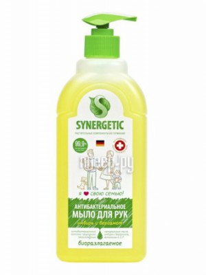Фото Жидкое мыло Synergetic Имбирь и бергамот антибактериальное 500ml 4607971450917