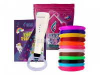 Фото Funtasy Piccolo + ABS-пластик 12 цветов + книжка с трафаретами White SET31-FY-PIWH
