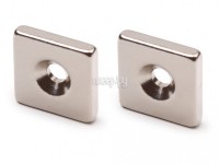 Фото Неодимовый магнит Forceberg прямоугольник 15x15x3mm с зенковкой 3.5/7mm 2шт 9-1302010-002