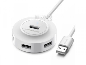 Фото Хаб USB Ugreen CR106 USB 2.0 Hub 4 Ports 1m White 20270