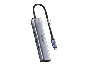 Фото Хаб USB Ugreen CM475 USB Type-C Multifunction Gigabit Ethernet Adapter with PD Space Grey 20932
