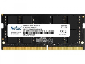 Фото Netac DDR4 SO-DIMM PC21300 2666Mhz CL19 - 8Gb NTBSD4N26SP-08