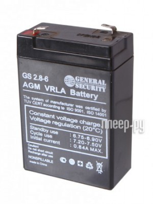 Фото Аккумулятор General Security 6V 2.8Ah GS2.8-6