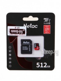 Фото 512Gb - Netac P500 Pro MicroSDHC NT02P500PRO-512G-R с переходником под SD (Оригинальная!)