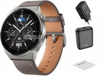 Фото Huawei Watch GT 3 Pro Odin-B19V Grey Leather Strap 55028474 Выгодный набор + подарок серт. 200Р!!!