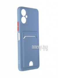 Фото Чехол DF для Tecno Spark 9 Pro Silicone с отделением для карты Gray-Blue tCardCase-03